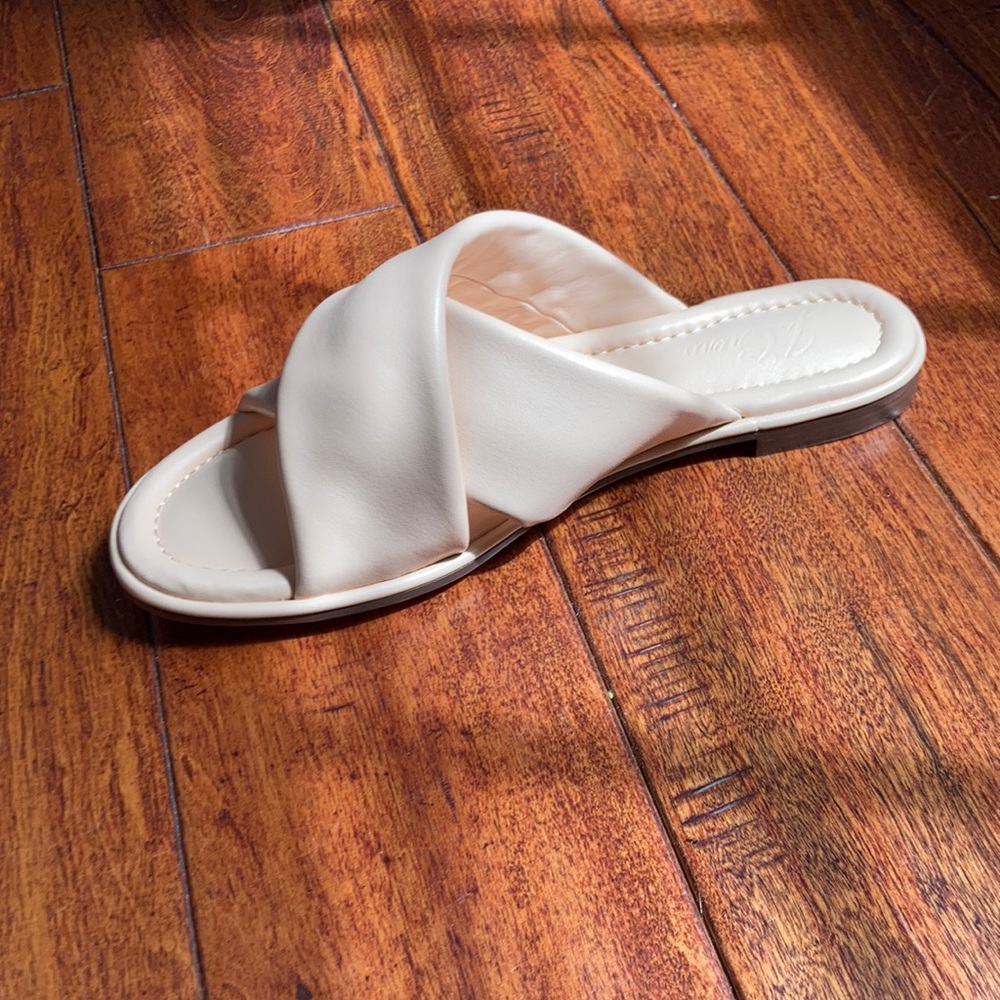 J. Crew Menorca padded cross-strap sandals in leather